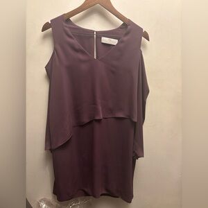 Amanda Uprichard Plum Cold Shoulder Dress (Size M)